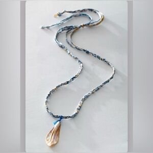 Ariana Ost (@ Free People), The Era Strand Necklace, Blue/White/Shell -NEW!!!